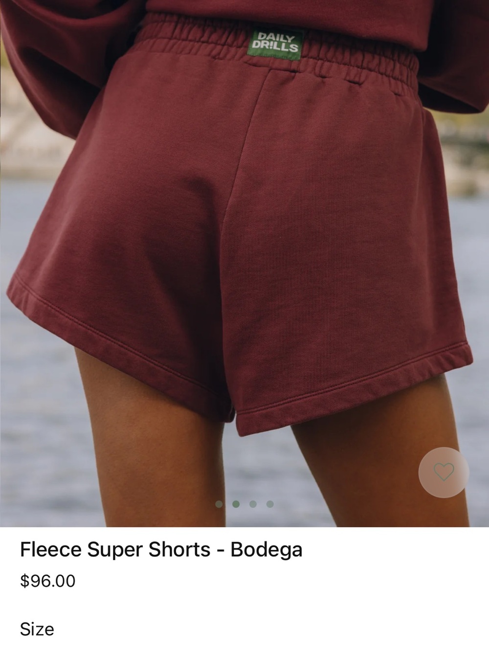 Daily Drills Oversized Crewneck Sweater & Shorts- Bodega (Burgundy) - Picture 4 of 4
